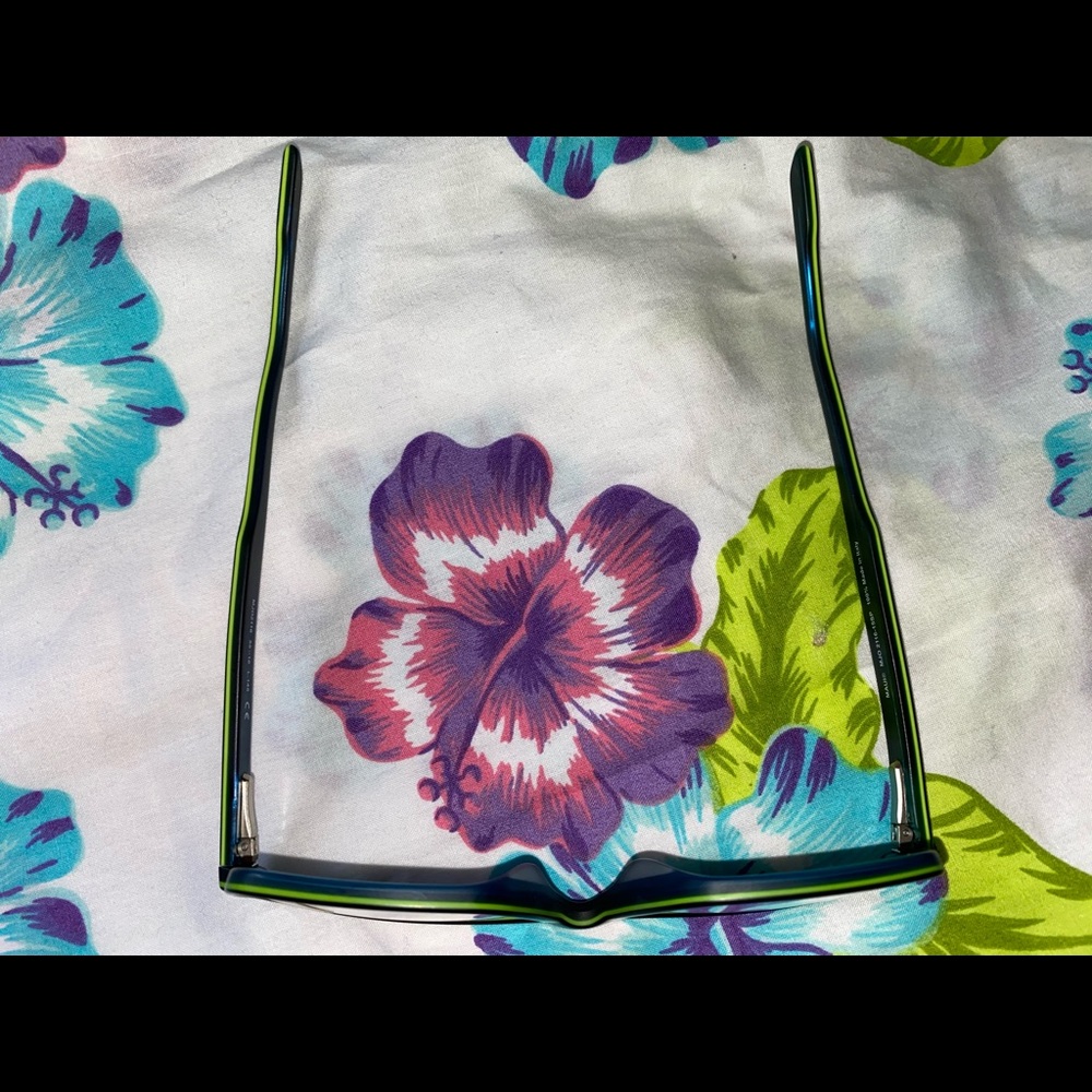 Maui Jim eye glass frames teal blue w/ lime - Picture 5 of 8